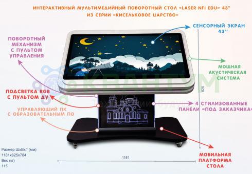 Интерактивный мультимедийный поворотный стол «Laser NFI edu 55»